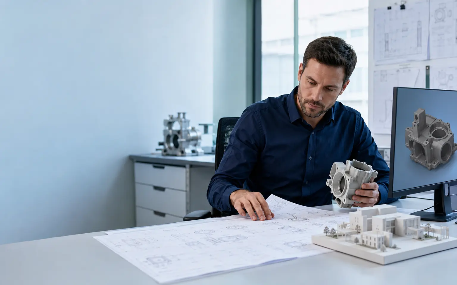 Technical production visual for 2d to 3d cad conversion