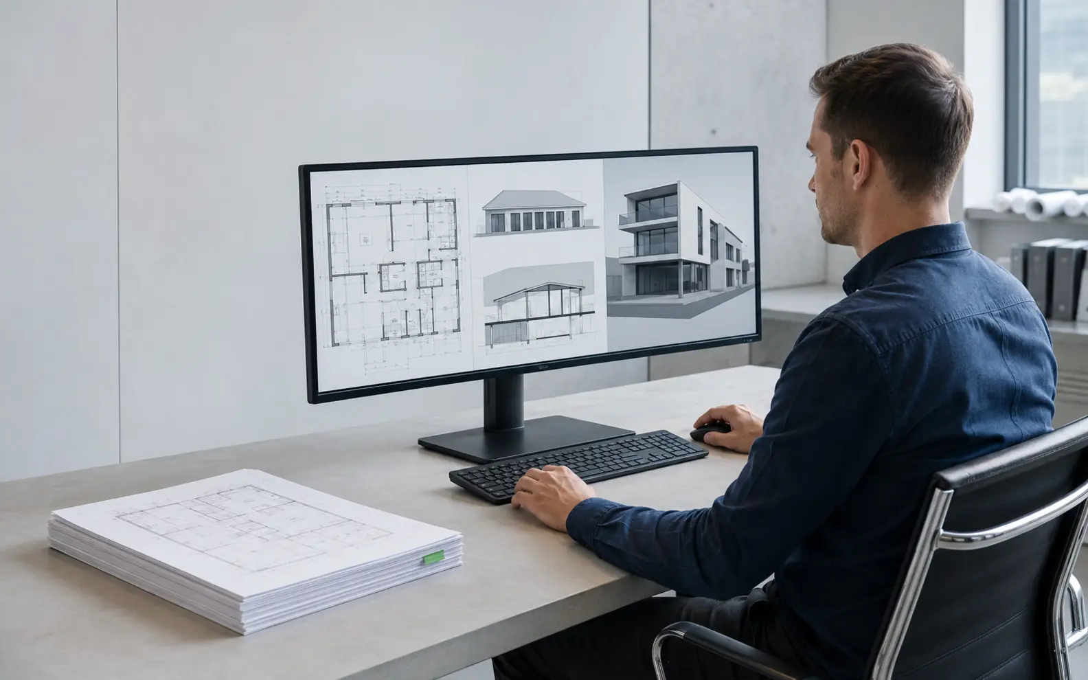 Technical production visual for architectural 2d 3d drafting service