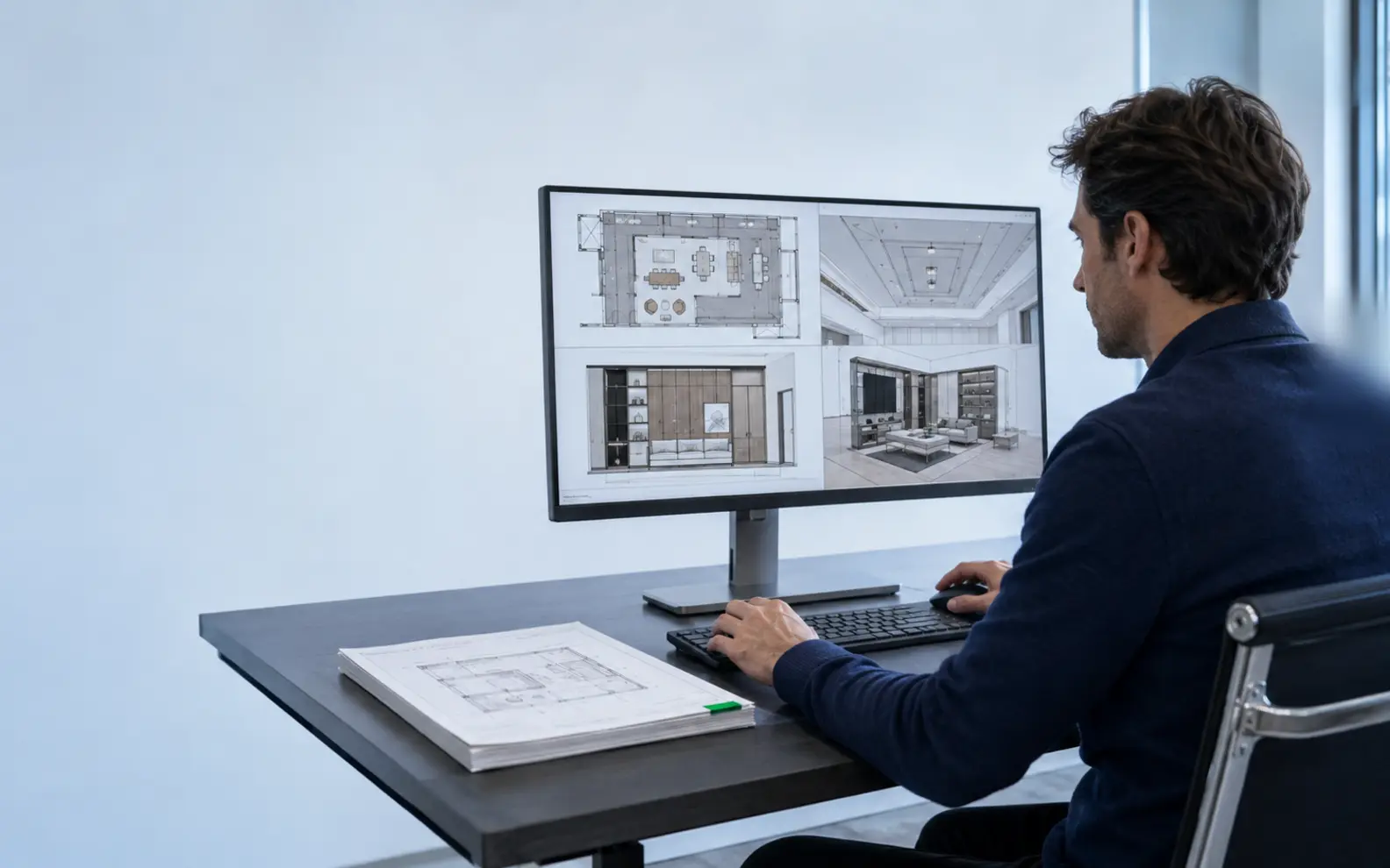 Technical production visual for architectural interior design services