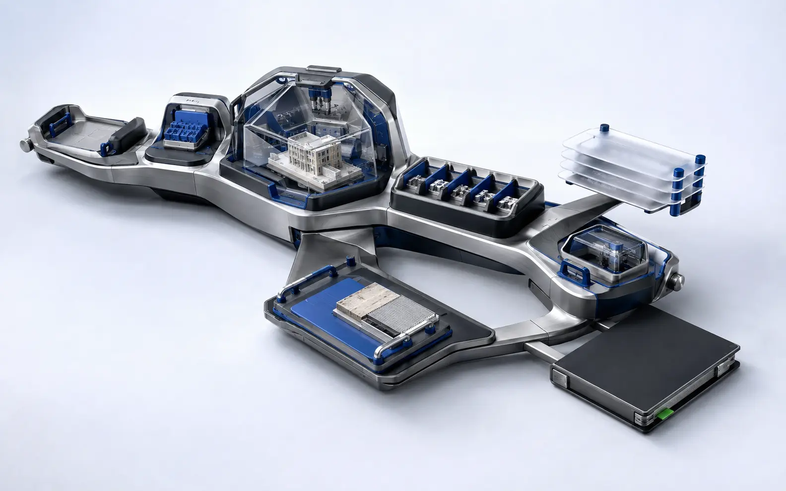 Seven connected BIM audit stages from criteria and model intake through evidence review, reporting and correction verification