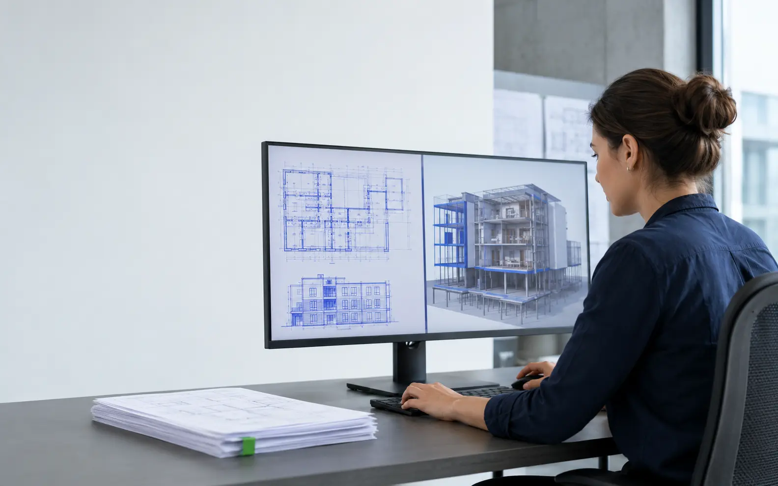 Technical production visual for cad to bim conversion services