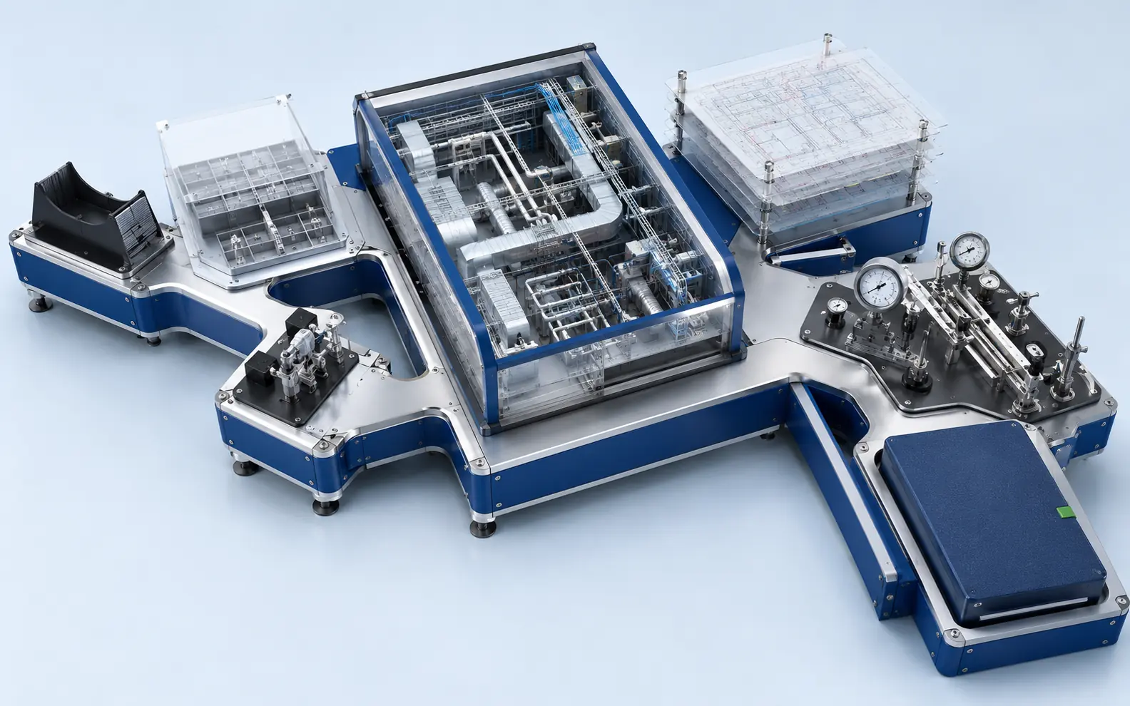Seven connected MEP close-out stages from source review and model production through verification and final handover