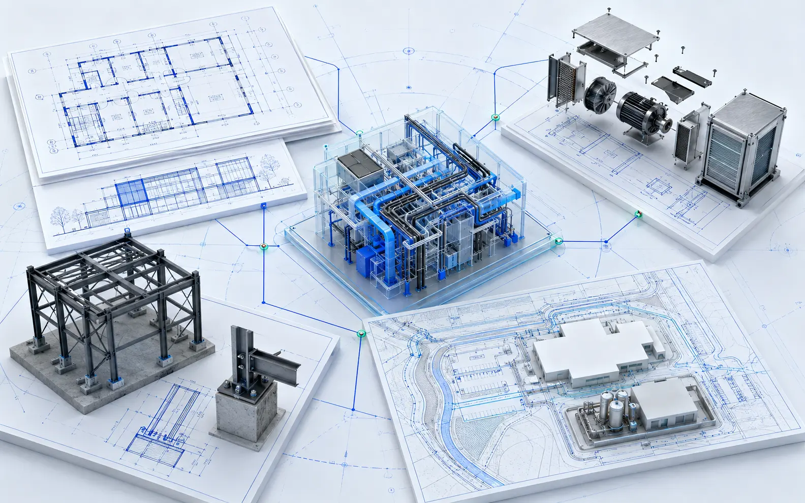 Architectural, structural, mechanical, MEP and facility engineering work samples arranged by discipline